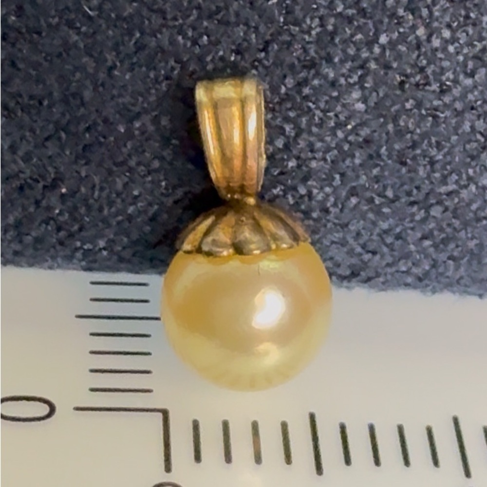 Elegant Champagne Pearl Pendant Sterling Silver!